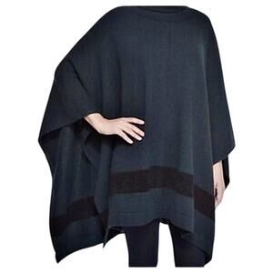 Fala Stripe Wool Poncho One Size